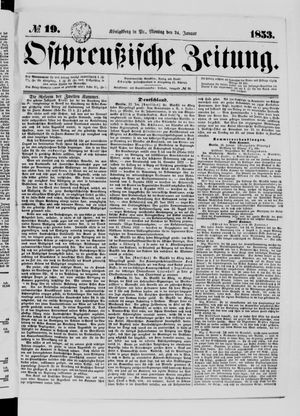 Ostpreußische Zeitung vom 24.01.1853