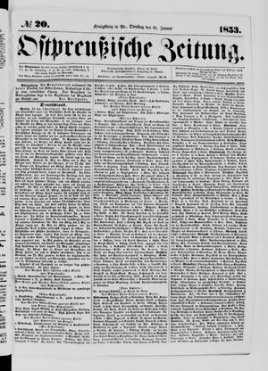 Ostpreußische Zeitung vom 25.01.1853