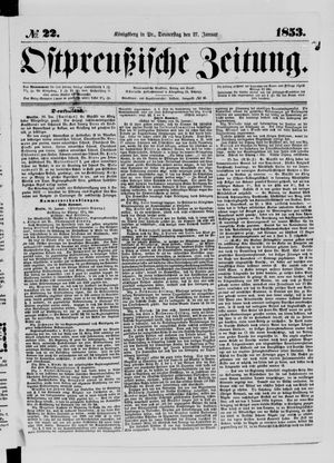 Ostpreußische Zeitung vom 27.01.1853