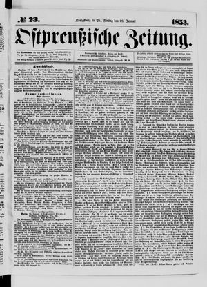 Ostpreußische Zeitung vom 28.01.1853