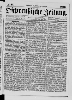 Ostpreußische Zeitung vom 02.02.1853