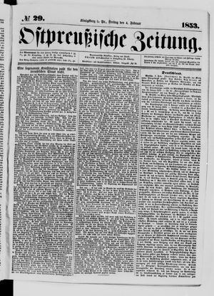 Ostpreußische Zeitung on Feb 4, 1853