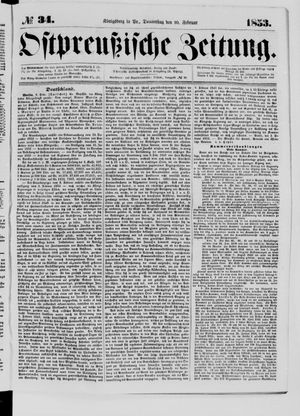 Ostpreußische Zeitung vom 10.02.1853