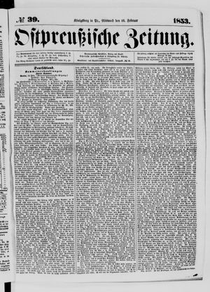 Ostpreußische Zeitung vom 16.02.1853