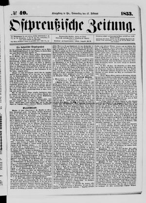 Ostpreußische Zeitung on Feb 17, 1853