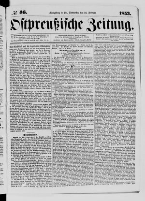 Ostpreußische Zeitung vom 24.02.1853