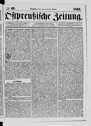 Ostpreußische Zeitung on Feb 25, 1853
