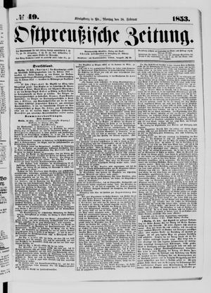 Ostpreußische Zeitung on Feb 28, 1853