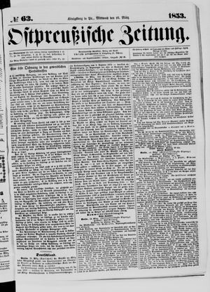 Ostpreußische Zeitung on Mar 16, 1853