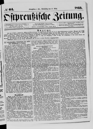 Ostpreußische Zeitung vom 17.03.1853