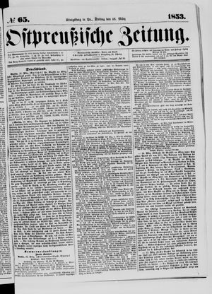 Ostpreußische Zeitung on Mar 18, 1853