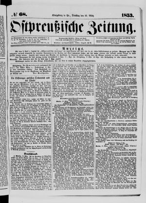 Ostpreußische Zeitung vom 22.03.1853