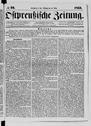Ostpreußische Zeitung vom 29.03.1853