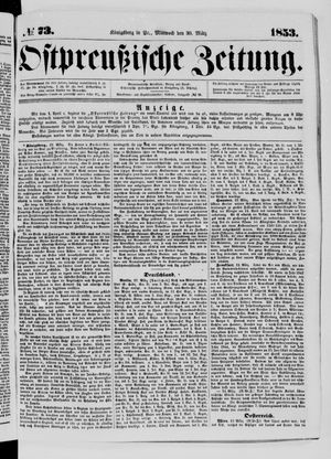 Ostpreußische Zeitung on Mar 30, 1853