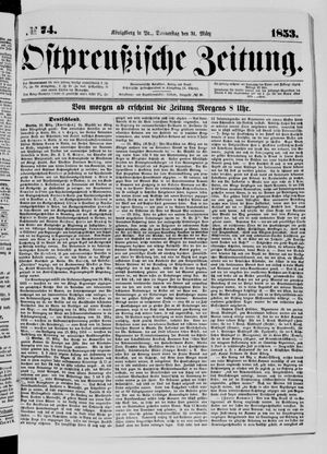 Ostpreußische Zeitung vom 31.03.1853