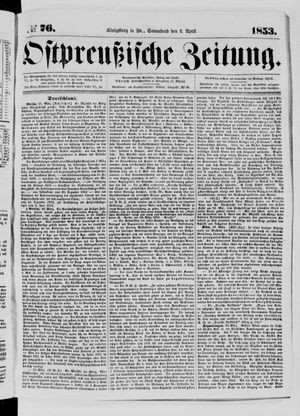 Ostpreußische Zeitung on Apr 2, 1853