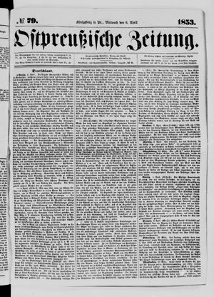 Ostpreußische Zeitung on Apr 6, 1853