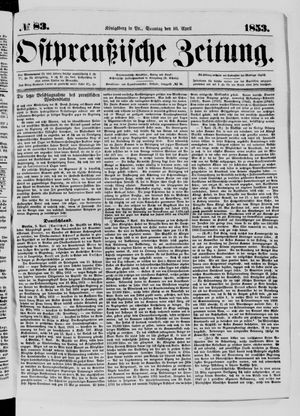 Ostpreußische Zeitung on Apr 10, 1853