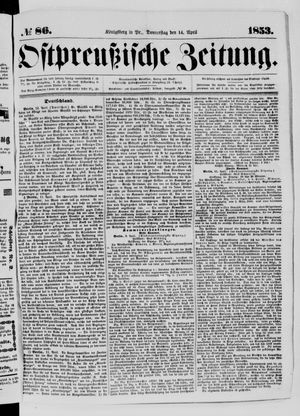 Ostpreußische Zeitung on Apr 14, 1853