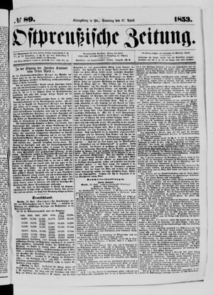 Ostpreußische Zeitung on Apr 17, 1853