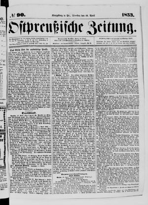 Ostpreußische Zeitung on Apr 19, 1853