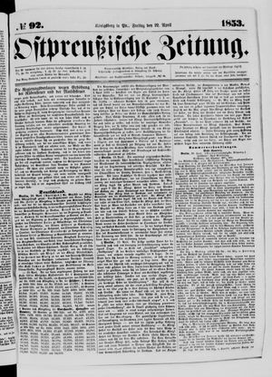 Ostpreußische Zeitung vom 22.04.1853