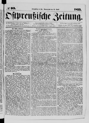 Ostpreußische Zeitung on Apr 23, 1853