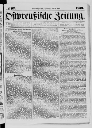 Ostpreußische Zeitung on Apr 28, 1853
