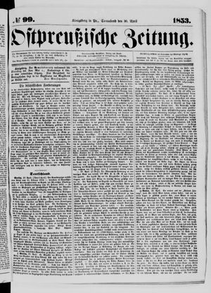 Ostpreußische Zeitung on Apr 30, 1853
