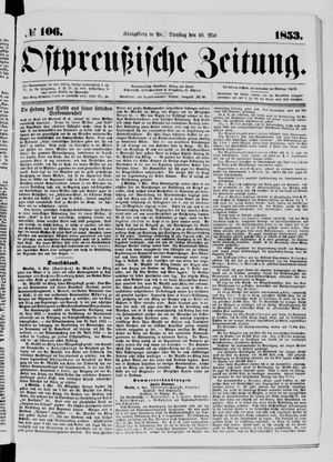 Ostpreußische Zeitung vom 10.05.1853