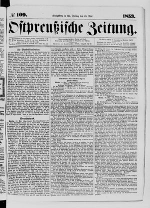 Ostpreußische Zeitung on May 13, 1853