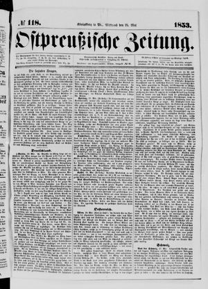 Ostpreußische Zeitung vom 25.05.1853