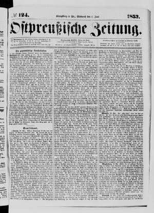 Ostpreußische Zeitung vom 01.06.1853