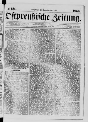 Ostpreußische Zeitung on Jun 9, 1853