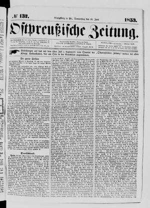 Ostpreußische Zeitung vom 16.06.1853