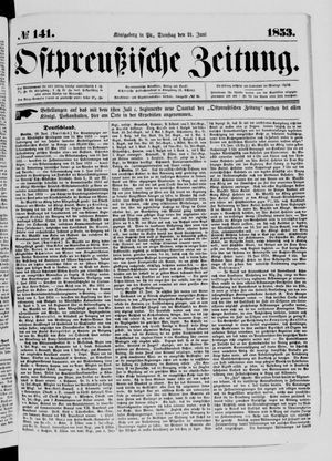Ostpreußische Zeitung on Jun 21, 1853
