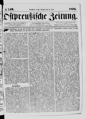 Ostpreußische Zeitung on Jun 22, 1853
