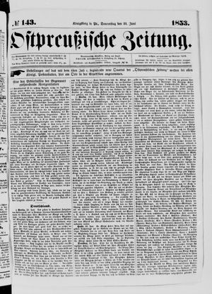 Ostpreußische Zeitung vom 23.06.1853