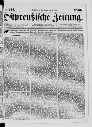 Ostpreußische Zeitung vom 24.06.1853