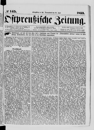 Ostpreußische Zeitung vom 25.06.1853