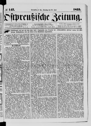 Ostpreußische Zeitung vom 28.06.1853