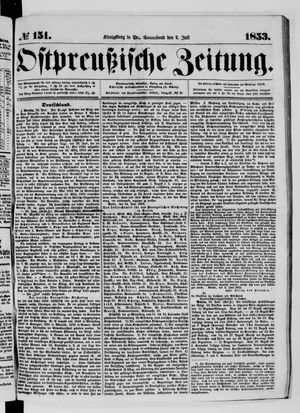 Ostpreußische Zeitung vom 02.07.1853