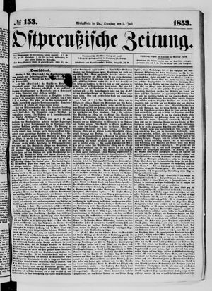 Ostpreußische Zeitung vom 05.07.1853