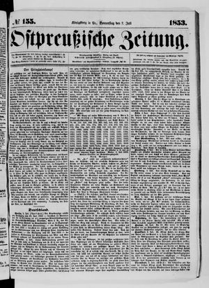 Ostpreußische Zeitung vom 07.07.1853