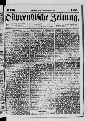 Ostpreußische Zeitung on Jul 10, 1853