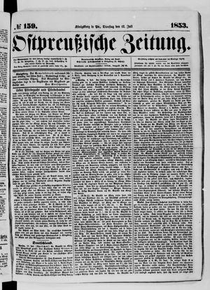Ostpreußische Zeitung on Jul 12, 1853