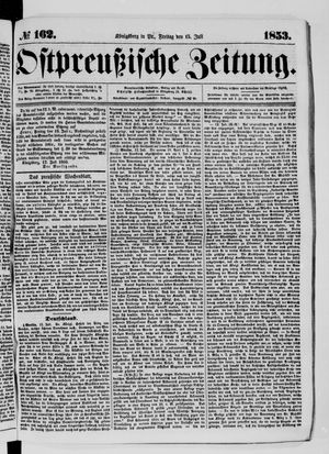 Ostpreußische Zeitung vom 15.07.1853