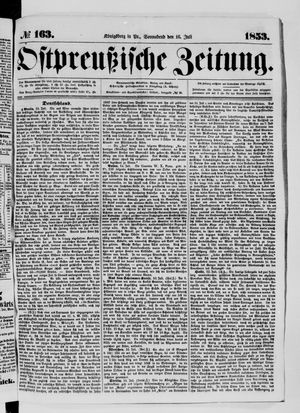 Ostpreußische Zeitung vom 16.07.1853