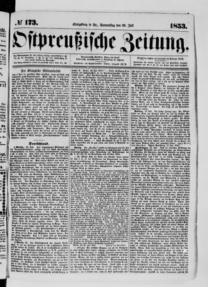 Ostpreußische Zeitung vom 28.07.1853