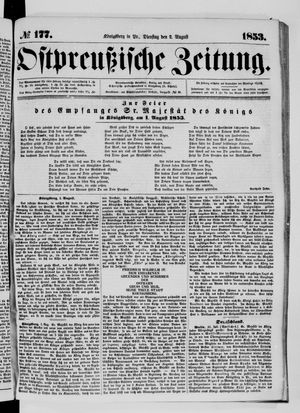 Ostpreußische Zeitung vom 02.08.1853